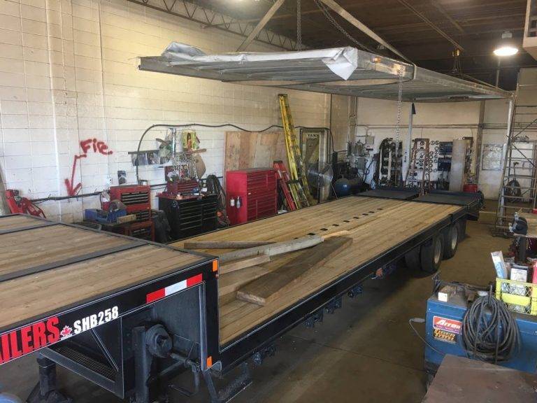 Curtain Side Tarp Install in Edmonton, Alberta by Maverick Trailer Repair